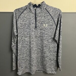 Under Armour Shirt Men's Small‎ Blue Heatgear Quarter-Zip Mock Loose Athletic